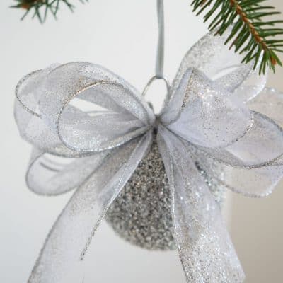 Styrofoam Ball Glitter Ornament- Christmas Decor on a Budget-Part 2!