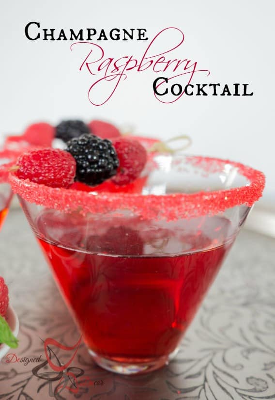Champagne Raspberry Cocktail -pinnable