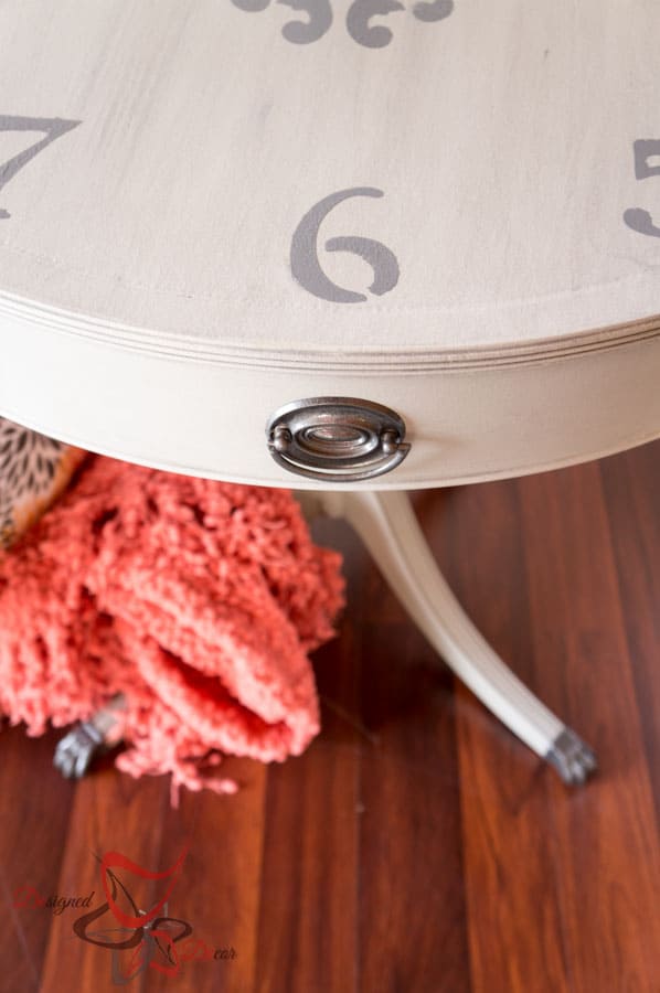 Clock Table- Mahogany Leather Top Drum Table (9 of 13)