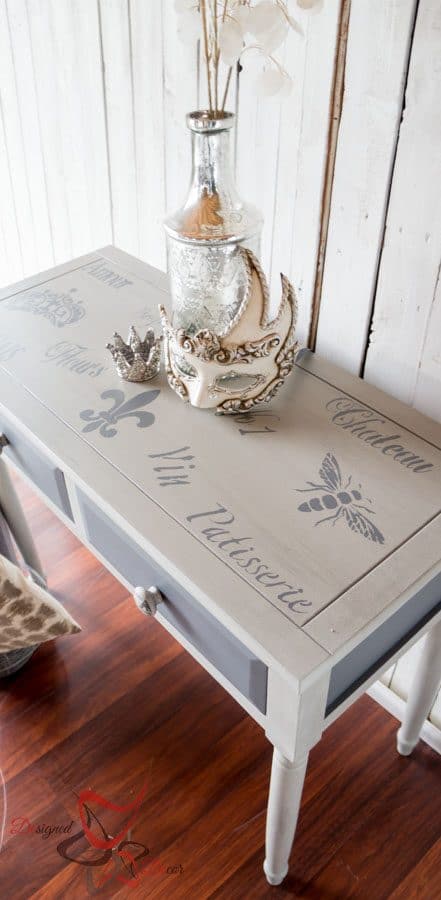 French Stenciled Entry Table! - Designed Decor