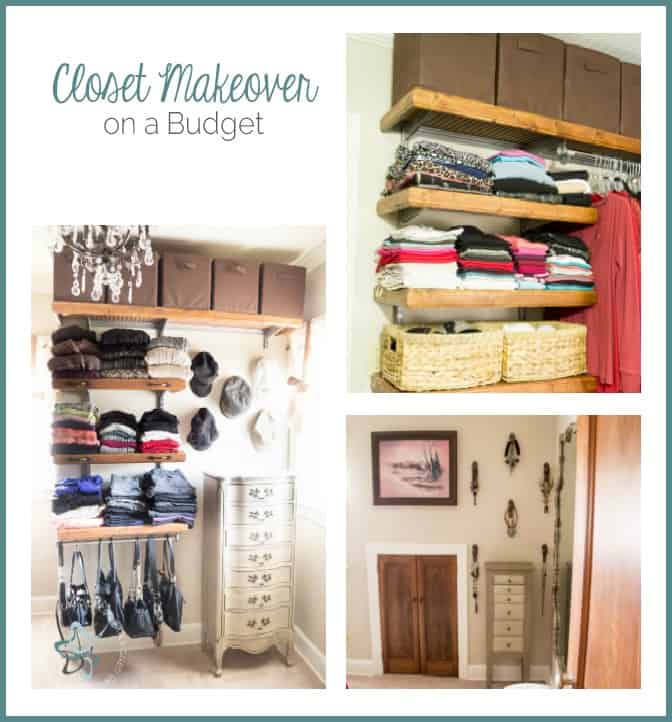 graphic with images for a closet makeover on a budget