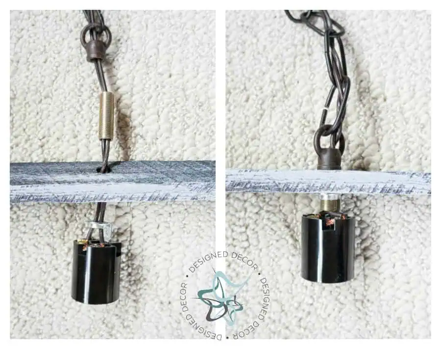 repurposed pallet light- swag light kit Pallet Hanging Light-Assemble light kit- Photo 7