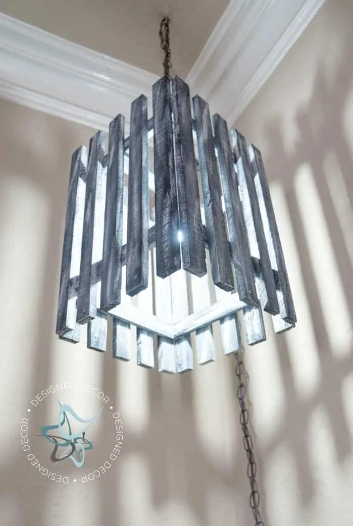 repurposed pallet light- hanging lighting-repurposed Pallet Hanging Light- Photo 1 Completed Project