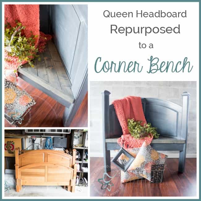 Repurposed Headboard Corner Bench