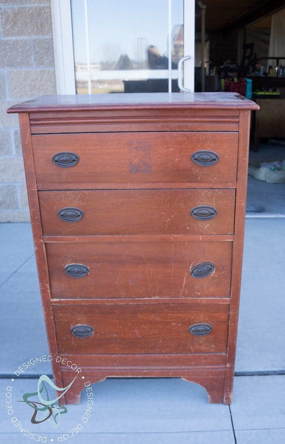 Use Paintable Wallpaper to Cover Ruined Furniture Tops