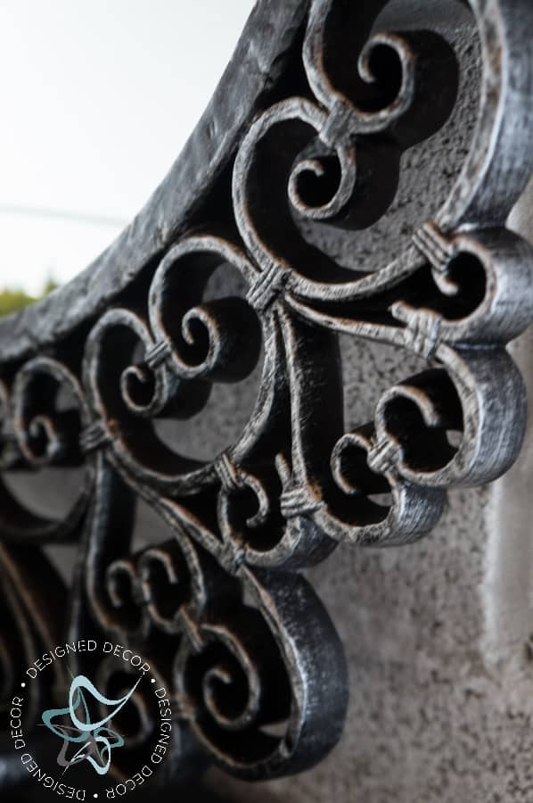 close up of painted mirror frame