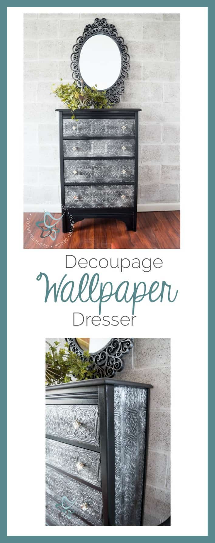 How to Line Drawers with Wallpaper, Decoupage