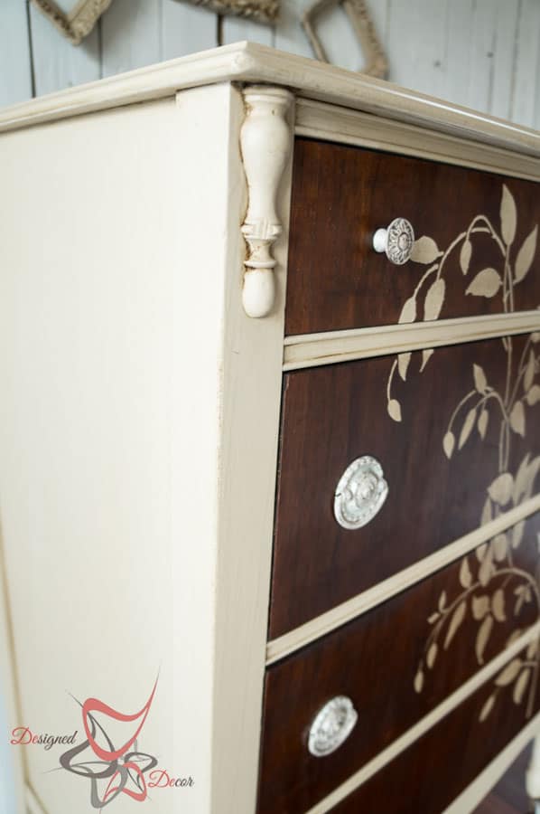 How to Stencil on wood - Dresser 