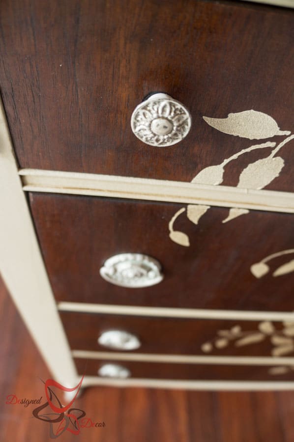 How to Stencil on wood - Dresser 