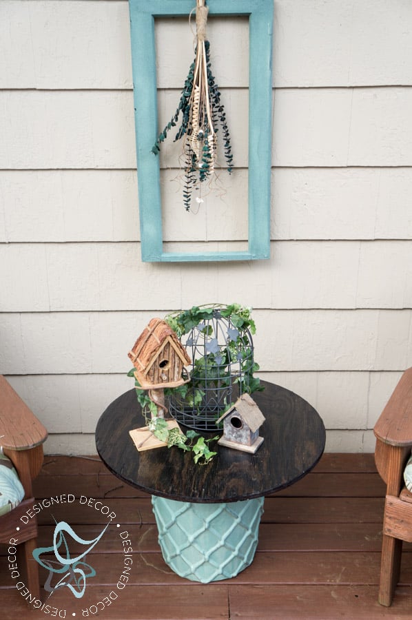 Easy Outdoor Repurposed Wooden Spool Table- anyone can do - Designed Decor