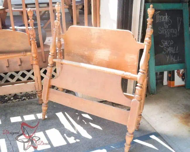 repurposed-headboard-bench-before Repurposed Headboard Bench- French Bench- Furniture Stenciling (1 of 8)