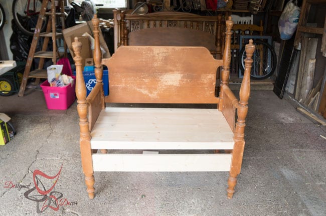 Repurposed Headboard Bench- French Bench- Furniture Stenciling (6 of 8)