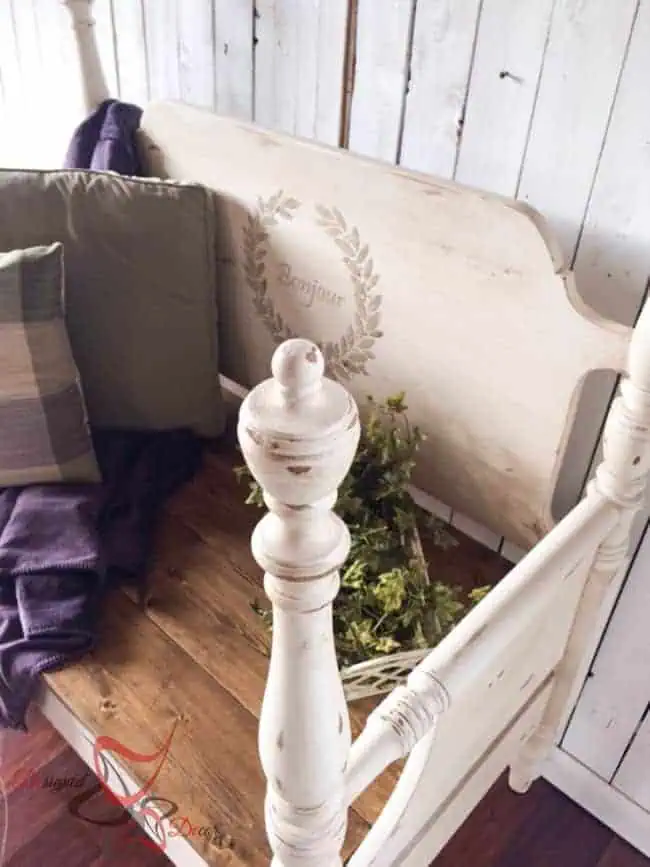 Repurposed Headboard Bench- French Bench- Furniture Stenciling-painted-furniture Repurposed Headboard Bench- French Bench- Furniture Stenciling (8 of 11)