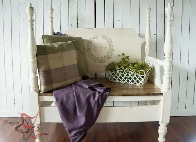 Repurposed Headboard Bench- French Bench- Furniture Stenciling-maison blanche-furniture paint Repurposed Headboard Bench- French Bench- Furniture Stenciling (8 of 8)