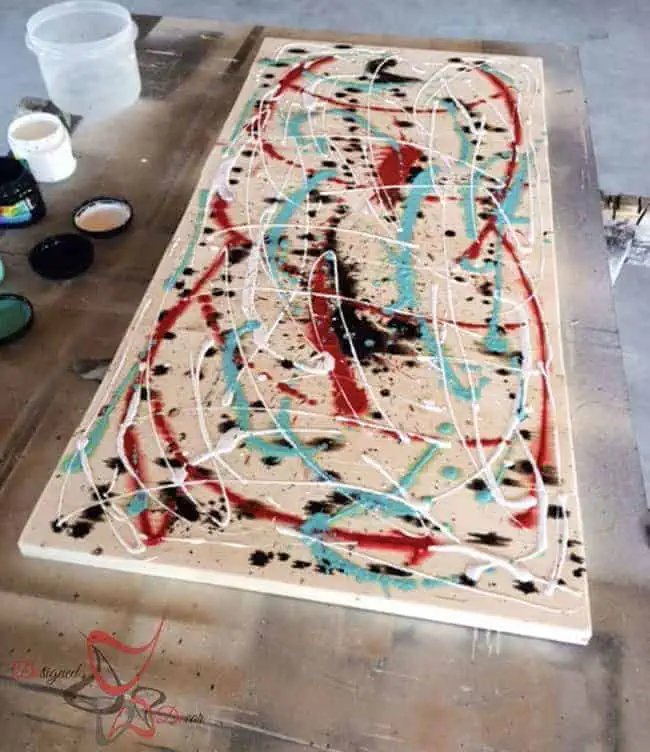 Repurposed-Headboard-Bench-Unicorn Spit- tye-dye-watercolors Repurposed-Headboard-Bench-Unicorn Spit- Maison Blanche (3 of 9)