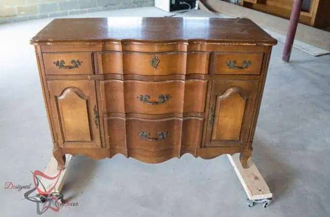 French- Provincial- Buffet- Before-painted-furniture French Provincial Buffet- Lime Paint - Le Chaux- Maison Blanche Paint