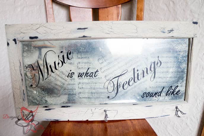 Repurposed Window-Wall Decor-Music Quote-Decoupage-15