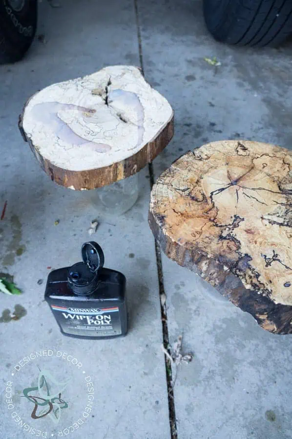 diy-wood-slices-wipe-on-poly-minwax diy-wood-slices-natural-rustic-centerpiece-home-decoaccessories-2