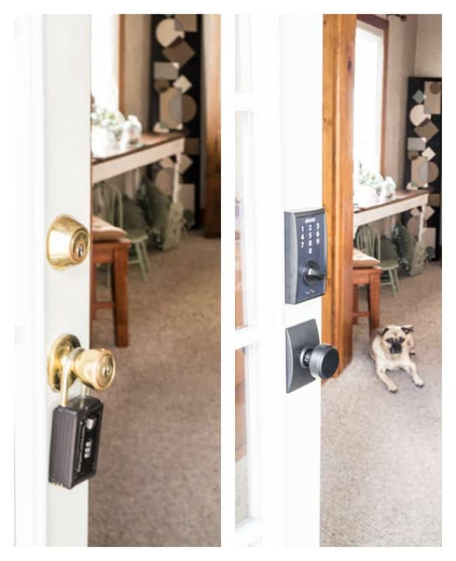 Schlage keyess locks- door makeover- before-after