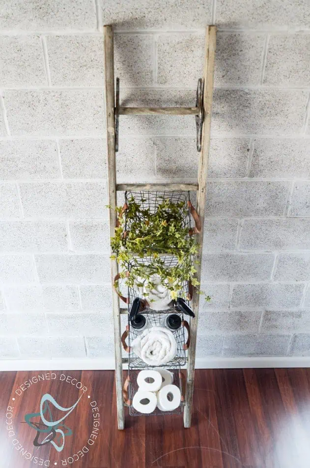 wire-basket-ladder-repurposed-diy wire-basket-ladder-repurposed-diy-5