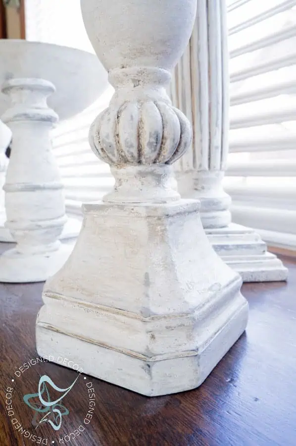 diy-aged-layered-painted-candlesticks-Amy Howard- Toscana Milk Paint layered-paint-candle-holders-
