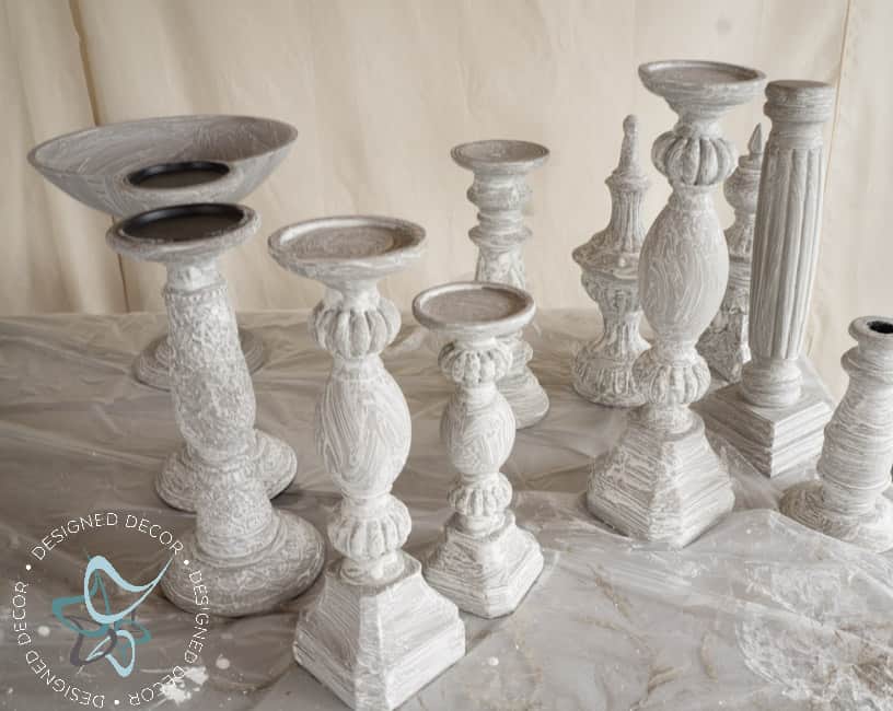 painted candlesticks