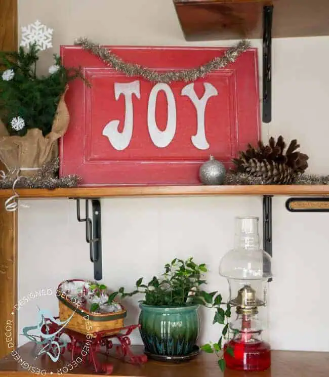 Joy-Holiday-Sign-Repurposed-Cabinet-Door-Organza-Glitter Varnish repurposed-cabinet-door-joy-plaque-5