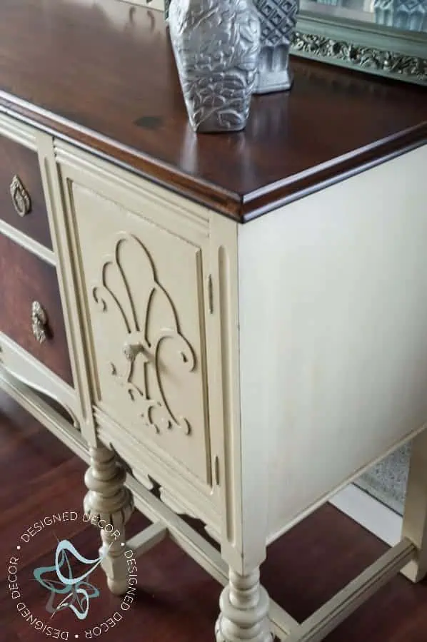 Colonial Revivial Buffet Makeover dining-table-buffet-painted-furniture-5
