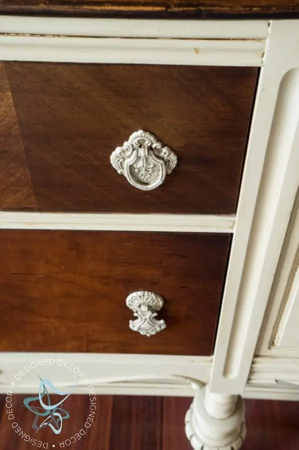 Painted hardware using General Finishes Milk Paint dining-table-buffet-painted-furniture-6