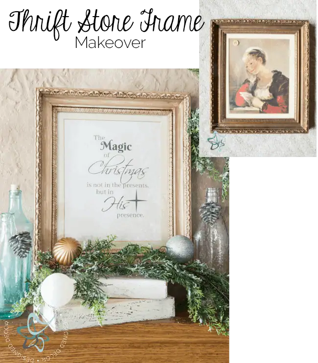 This thrift store frame makeover is the perfect gift for all occasions - www.designeddecor.com thrift-store-frame-makeover-designeddecor