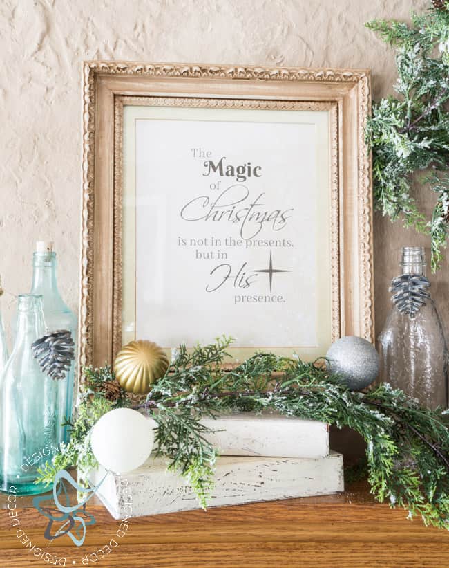 thrift-store-frame-makeover with christmas-quote