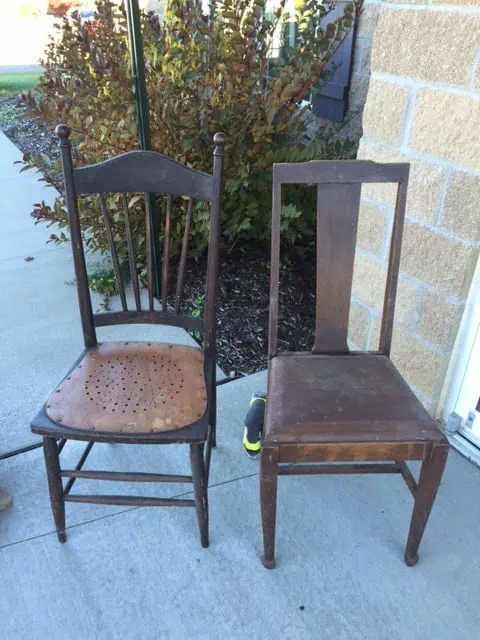 Dust of ages- before Farmhouse Chairs before