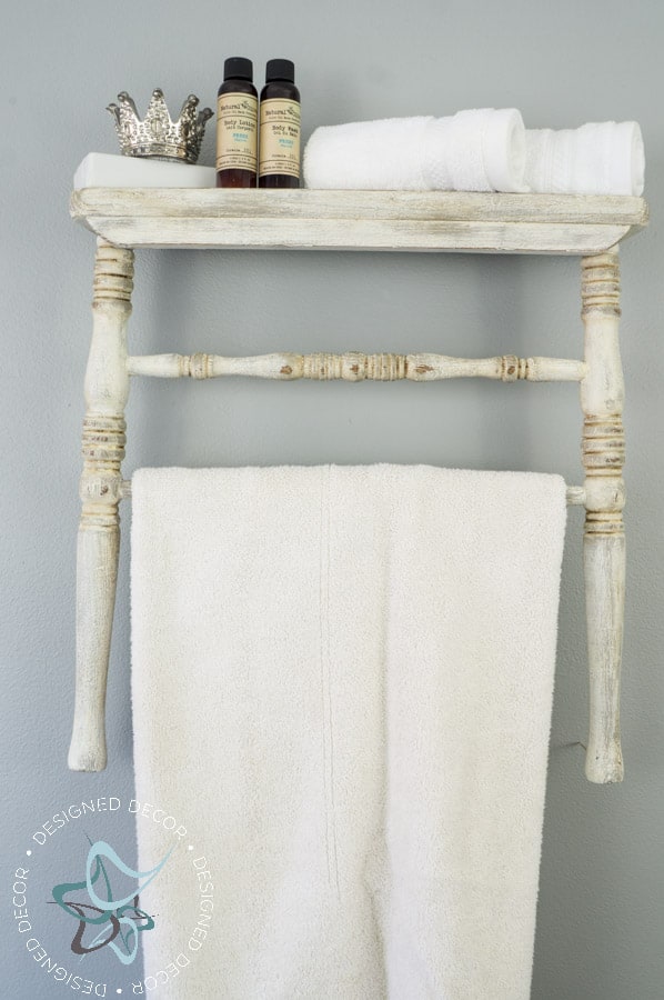 Repurposed Chair Shelf-Towel Holder-11