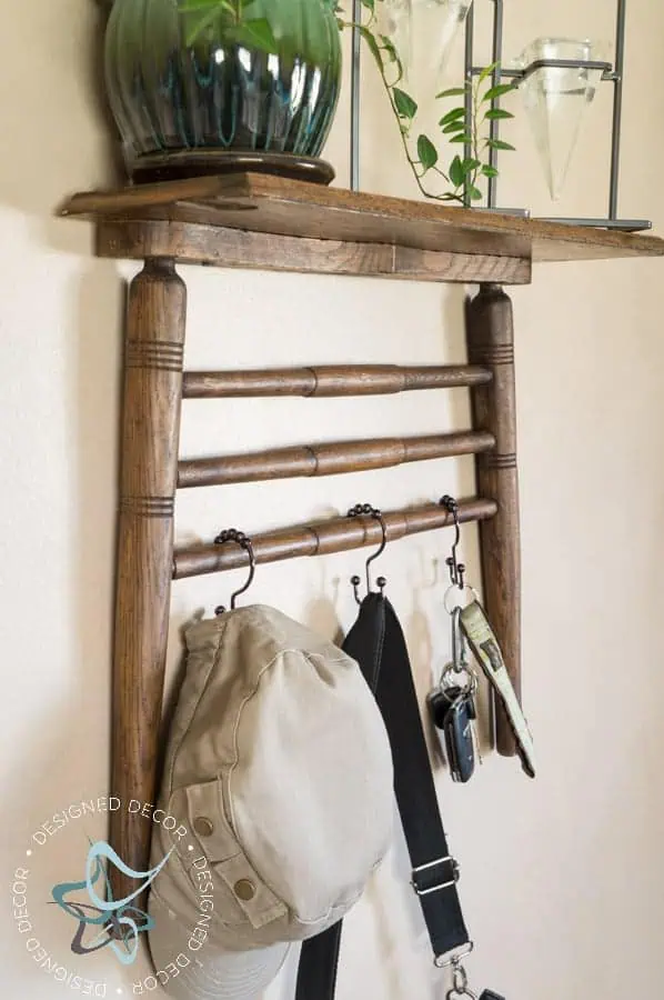 Repurposed Chair Shelf-Towel Holder-wall organizer Repurposed Chair Shelf-Towel Holder--4