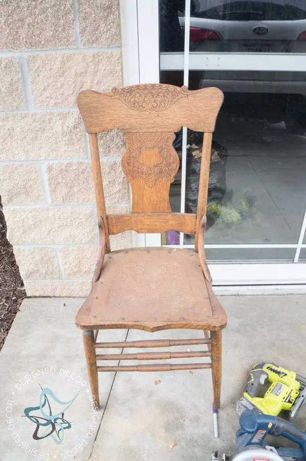 Repurposed Chair Shelf-Towel Holder-before Repurposed Chair Shelf-Towel Holder-4