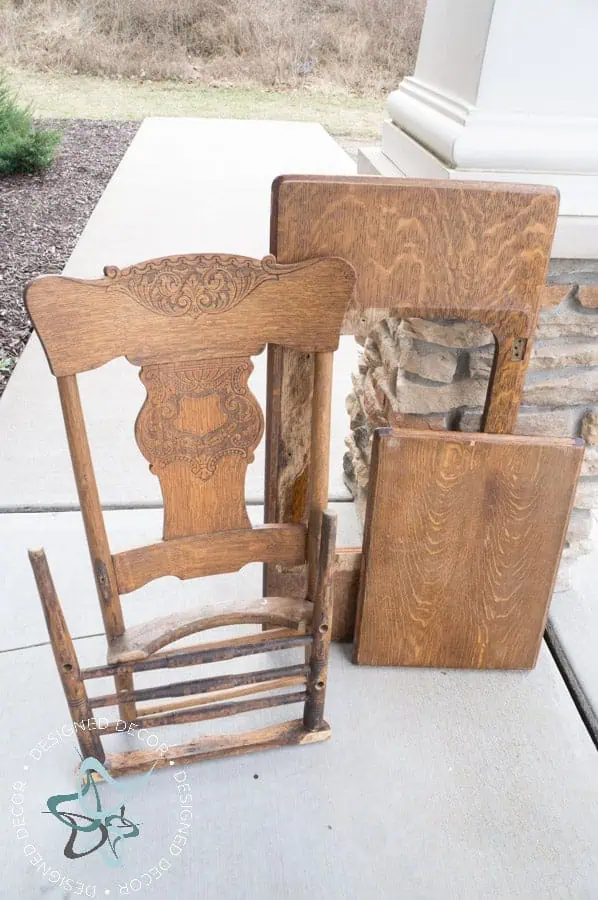 use wood sewing machine top to add shelves Repurposed Chair Shelf-Towel Holder-6
