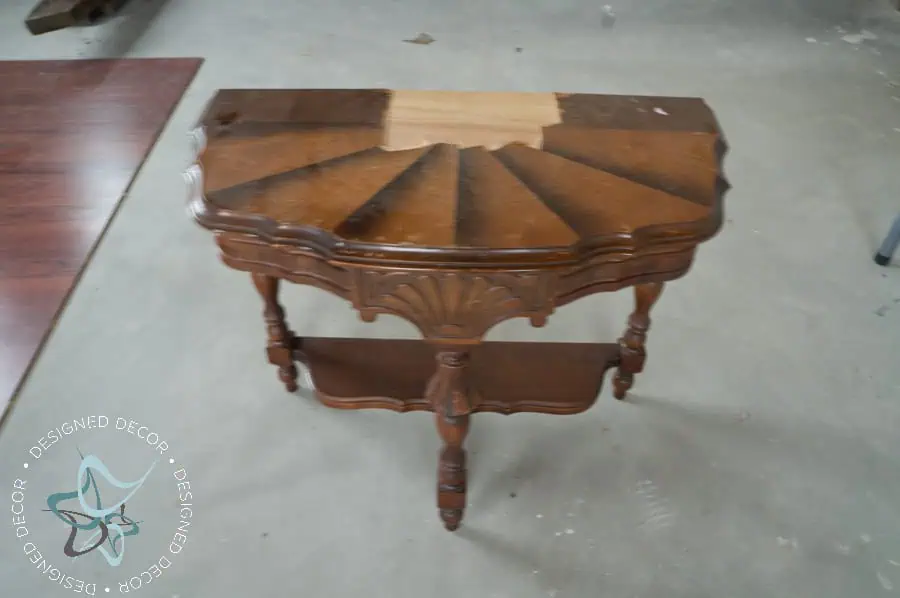 scalloped half table-before painted-furniture- half-accent-table-2