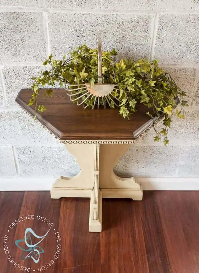 half-accent -table makeover - Java Gel - General Finishes milk paint - Designed Decor small-half-side-table-2