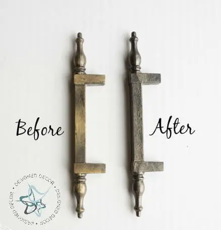 How to paint furniture hardware Diy-Serving Tray-painted hardware