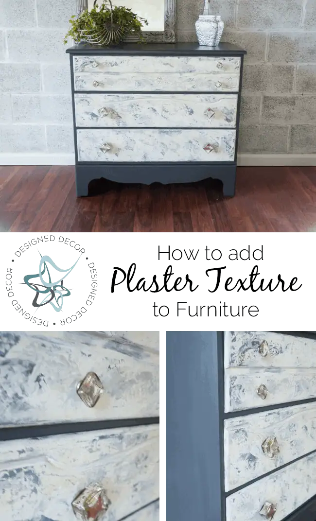 How to add Plaster Texture to furniture- online furniture painting workshops graphic on How to add Plaster Texture to furniture