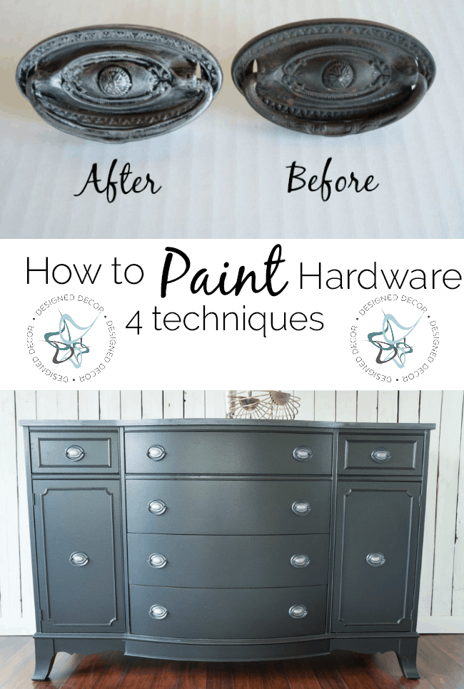 Graphic on How to paint furniture hardware- 4 different techniques