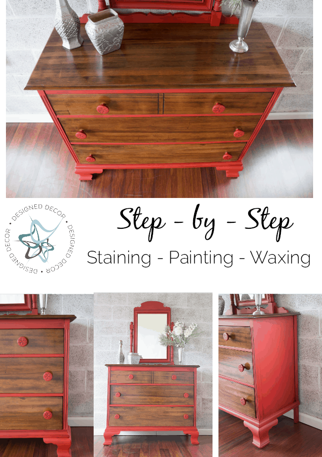 graphic for a step-by-step- staining-painting-waxing furniture painting workshop