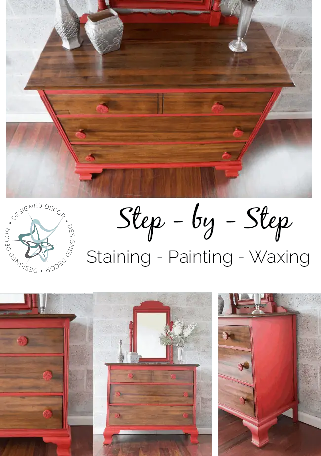 step-by-step- staining-painting-waxing-online furniture painting workshop- Designed Decor graphic for a step-by-step- staining-painting-waxing furniture painting workshop