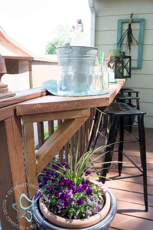 deck railing flip up bar