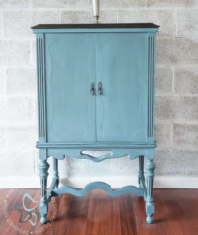 Wine Bar- Antique Radio Cabinet