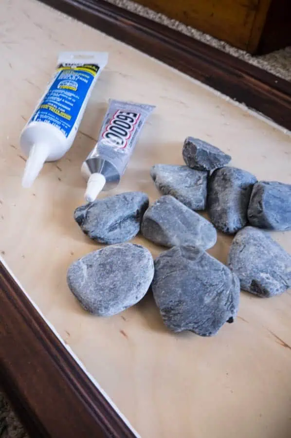 river rock shoe tray