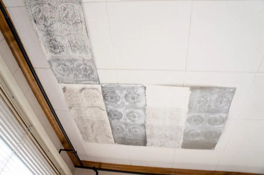 Faux tin tile samples Faux tin tile samples