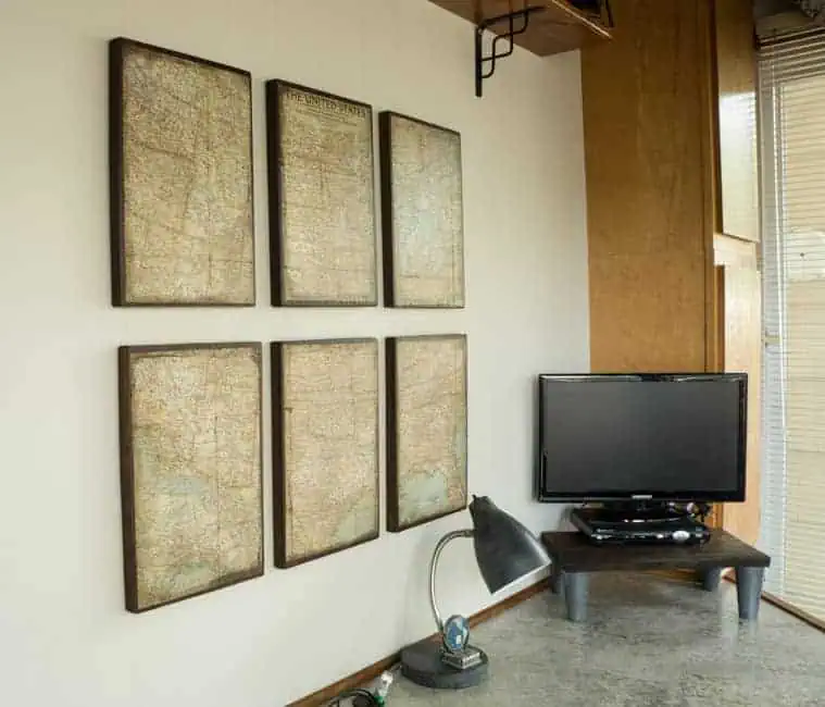 DIY-Antique-Wall-Map-Knock-off