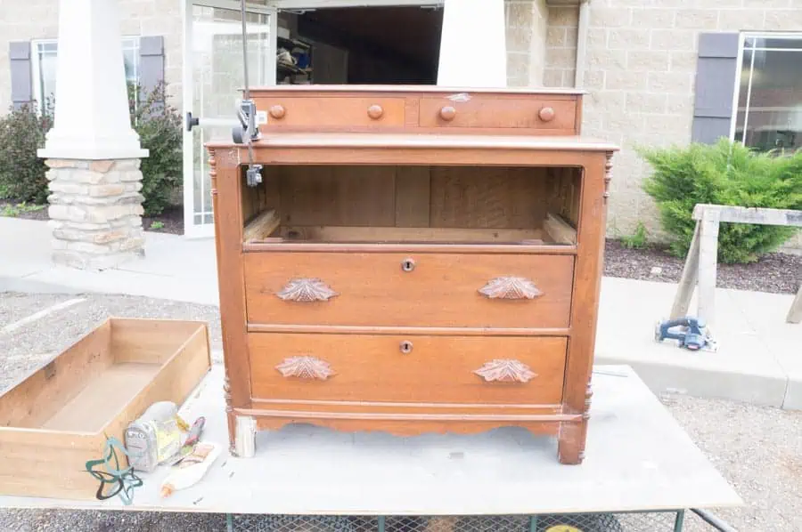 Antique-Eastlake- Dresser- Before- Designed Decor antique Eastlake dresser