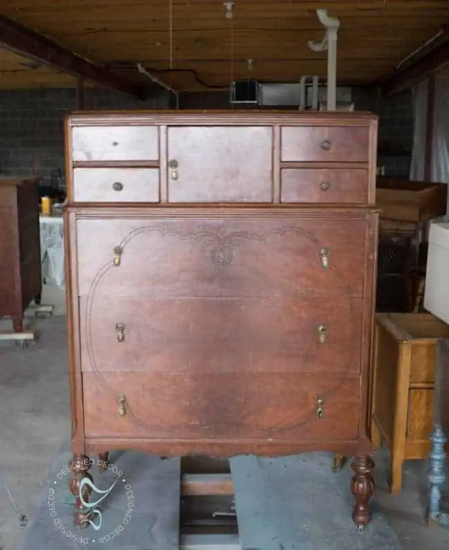 Antique Highboy-Before- Designed Decor antique highboy dresser